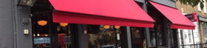 Red Retractable Shop front Awnings Desktop Banner