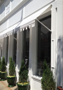White Window Awnings Mobile Banner