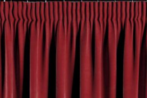 Red Pencil pleat curtain sample